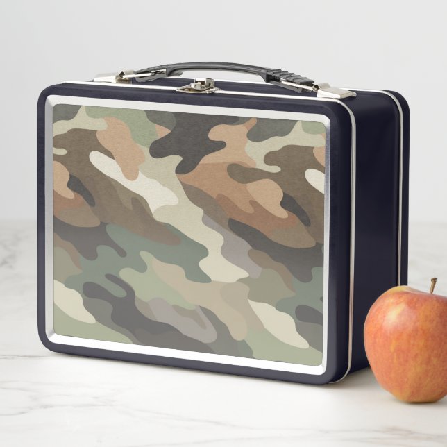 Stylish Camouflage Pattern Metal Lunch Box Case (Beispiel)