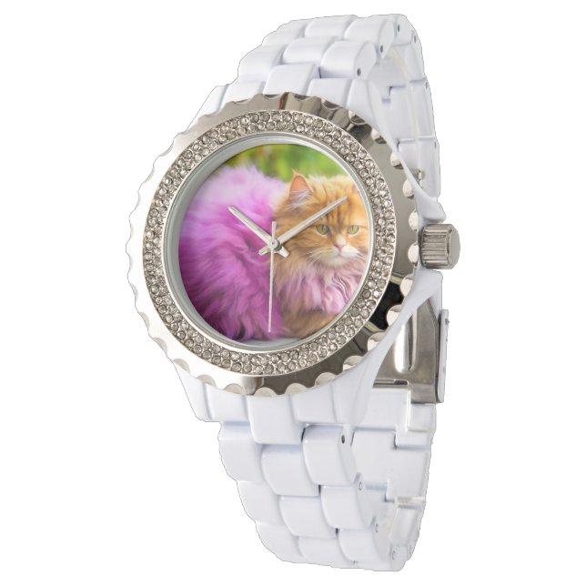 Stylish  cat watch for cat lovers armbanduhr (Schrägansicht)