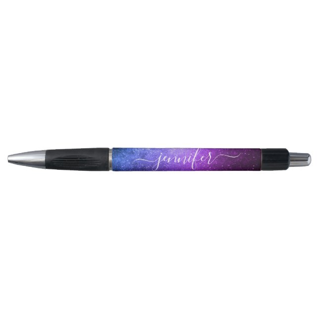 stylish chic purple glitters custom name kugelschreiber (Vorderseite)