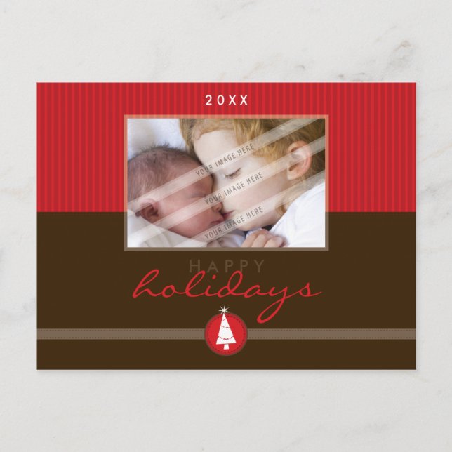 STYLISH CHRISTMAS POSTCARD :: stripedstitch 5L Feiertagspostkarte (Vorderseite)