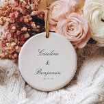 Stylish Classic Script Elegant Wedding Custom Keramik Ornament<br><div class="desc">Stylish Formal Classic Traditional Script Elegant Wedding Invitation Custom Ceramic Ornament</div>
