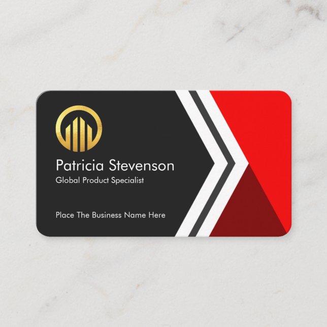 Stylish Creative Arrows Business Owner Visitenkarte (Vorderseite)