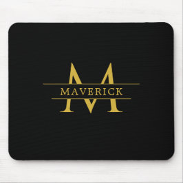 Stylish Custom Initials with Name Office Mousepad