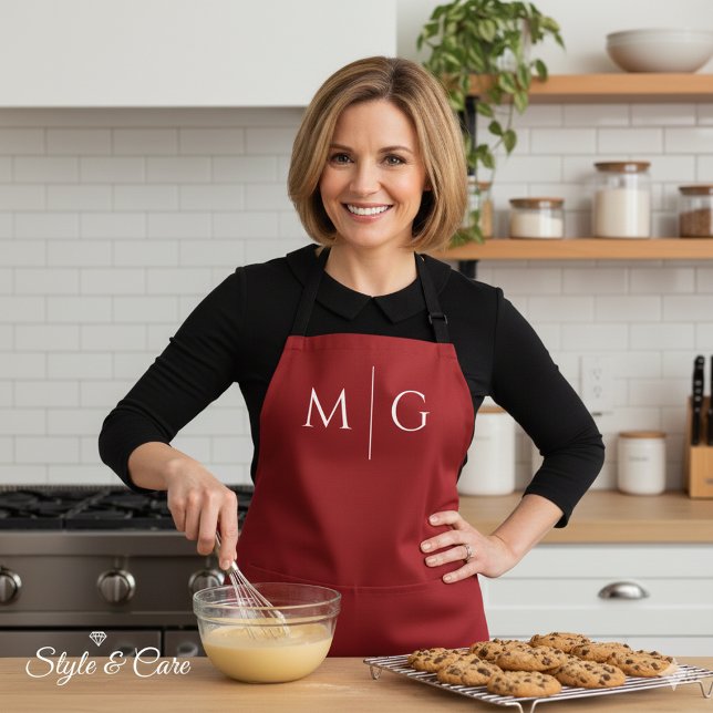 Stylish Custom Monogram Accent For Everyday Use Schürze (Stylish Custom Monogram Accent For Everyday Use Apron)