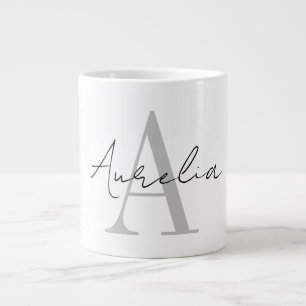 Stylish Custom Monogram Name Script Calligraph Jumbo-Tasse