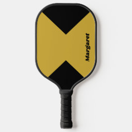 Stylish Custom Named Metallic Gold with Black Pickleball Schläger