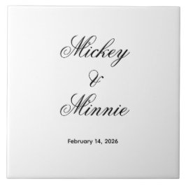 Stylish Custom Names and Date Decorative Fliese