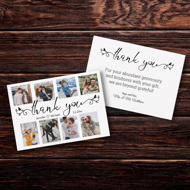 stylish danke Ihnen 8 Fotos Collage Hochzeit Mitteilungskarte (Von Creator hochgeladen)