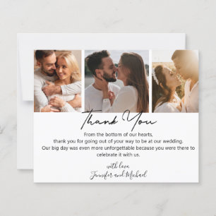 stylish danke Ihnen Hochzeit 3 Fotos Collage Card