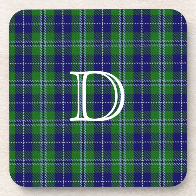 Stylish Douglas Clan Kariert Monogram Untersetzer (Vorderseite)