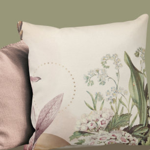 Stylish Earthy Mixed Floral Creamy Ivory Kissen