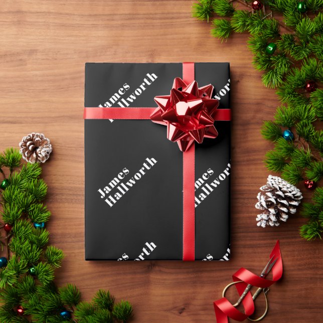 Stylish Editable Retro Modern Name (oder anderer T Geschenkpapier (Feiertagsgeschenk)