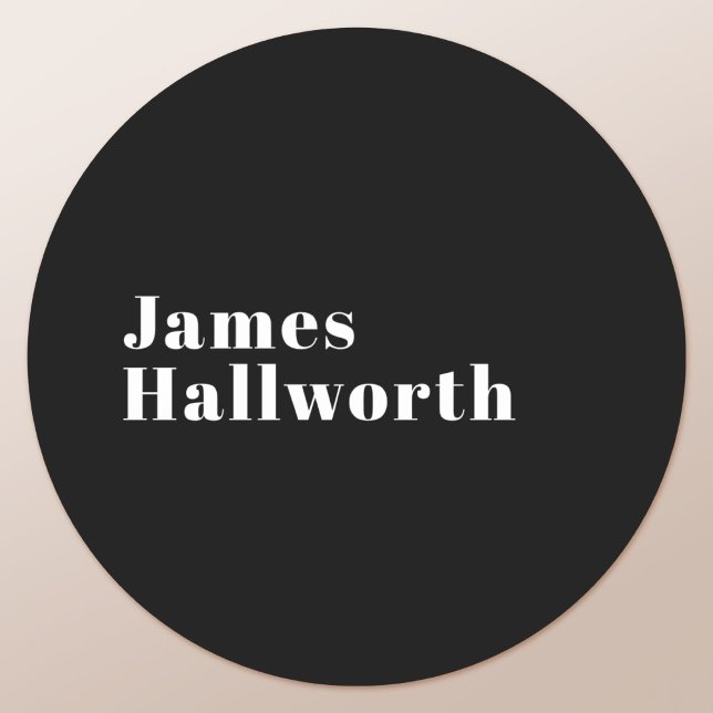 Stylish Editable Retro Modern Name (oder anderer T Runder Aufkleber (Von Creator hochgeladen)