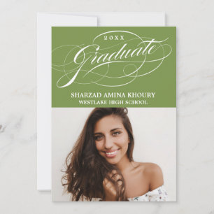 STYLISH ELEGANT SCRIPT 2 GRADUATE PARTY EINLADUNG