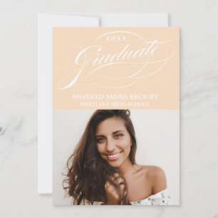 STYLISH ELEGANT SCRIPT 2 GRADUATE PARTY EINLADUNG