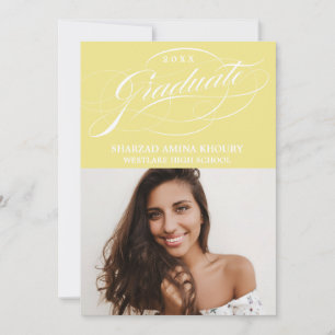 STYLISH ELEGANT SCRIPT 2 GRADUATE PARTY EINLADUNG