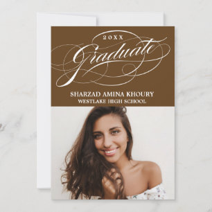 STYLISH ELEGANT SCRIPT 2 GRADUATE PARTY EINLADUNG