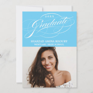 STYLISH ELEGANT SCRIPT 2 GRADUATE PARTY EINLADUNG