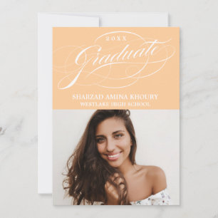STYLISH ELEGANT SCRIPT 2 GRADUATE PARTY EINLADUNG