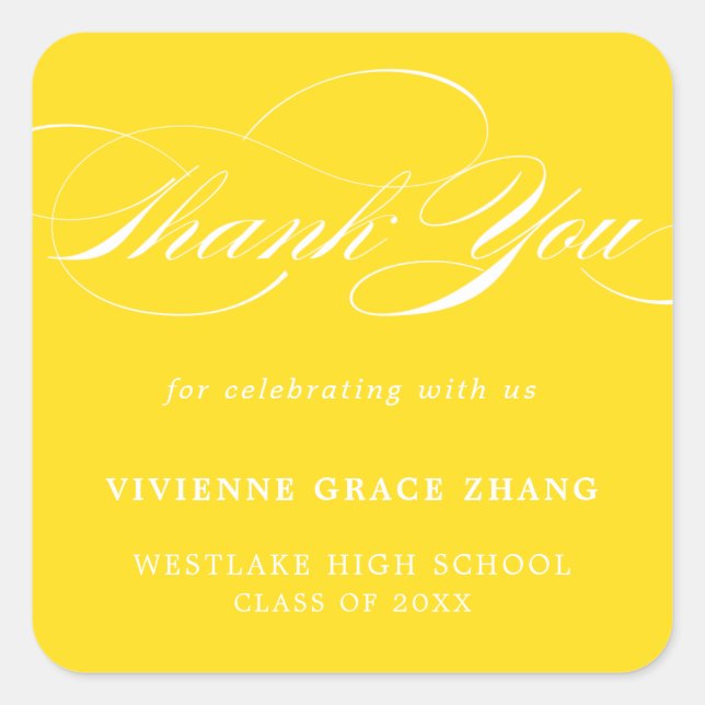 STYLISH ELEGANT SCRIPT DANK IHNEN STICKER (Vorderseite)