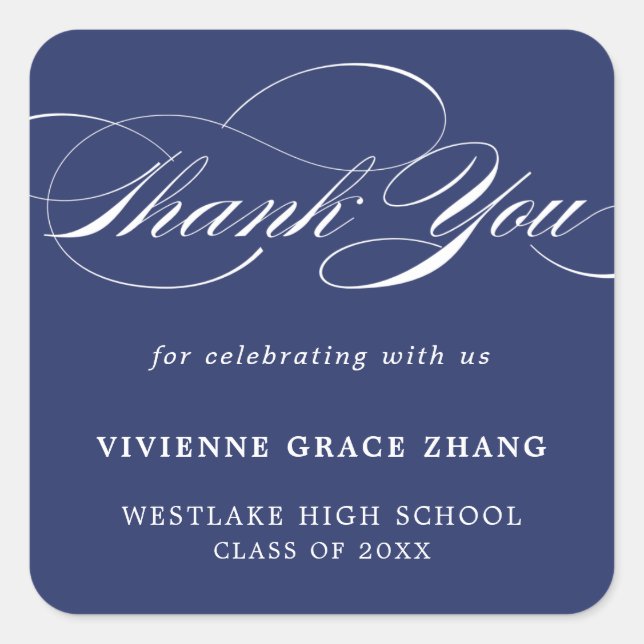 STYLISH ELEGANT SCRIPT DANK IHNEN STICKER (Vorderseite)