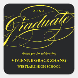 STYLISH ELEGANT SCRIPT GRADUATE DANK IHNEN STICKER