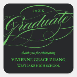 STYLISH ELEGANT SCRIPT GRADUATE DANK IHNEN STICKER