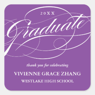 STYLISH ELEGANT SCRIPT GRADUATE DANK IHNEN STICKER