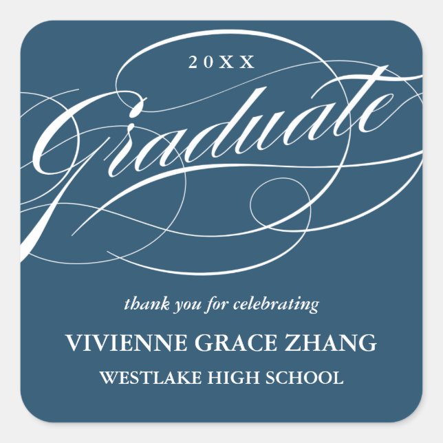 STYLISH ELEGANT SCRIPT GRADUATE DANK IHNEN STICKER (Vorderseite)
