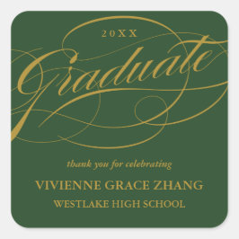 STYLISH ELEGANT SCRIPT GRADUATE DANK IHNEN STICKER