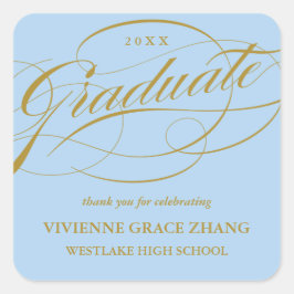 STYLISH ELEGANT SCRIPT GRADUATE DANK IHNEN STICKER