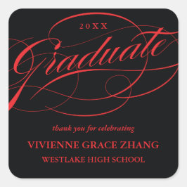 STYLISH ELEGANT SCRIPT GRADUATE DANK IHNEN STICKER
