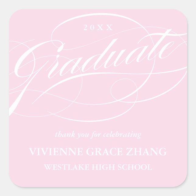 STYLISH ELEGANT SCRIPT GRADUATE DANK IHNEN STICKER (Vorderseite)