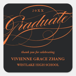 STYLISH ELEGANT SCRIPT GRADUATE DANK IHNEN STICKER