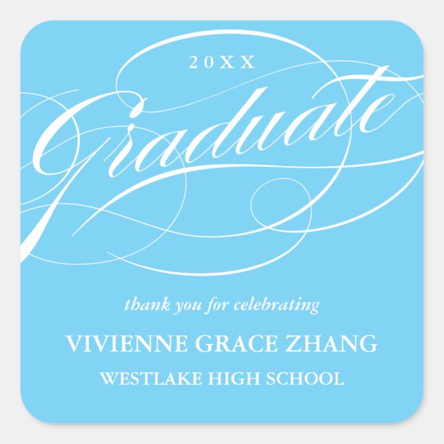 STYLISH ELEGANT SCRIPT GRADUATE DANK IHNEN STICKER (Vorderseite)
