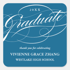 STYLISH ELEGANT SCRIPT GRADUATE DANK IHNEN STICKER