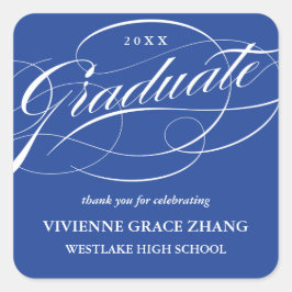 STYLISH ELEGANT SCRIPT GRADUATE DANK IHNEN STICKER
