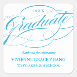 STYLISH ELEGANT SCRIPT GRADUATE DANK IHNEN STICKER