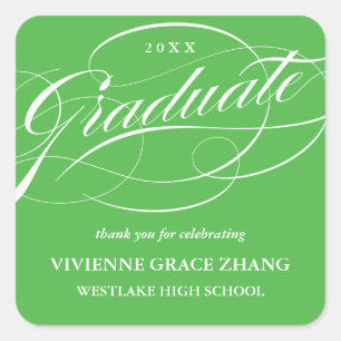 STYLISH ELEGANT SCRIPT GRADUATE DANK IHNEN STICKER
