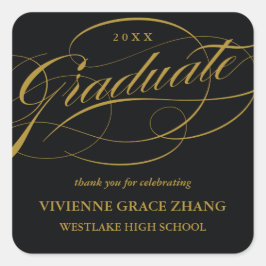 STYLISH ELEGANT SCRIPT GRADUATE DANK IHNEN STICKER