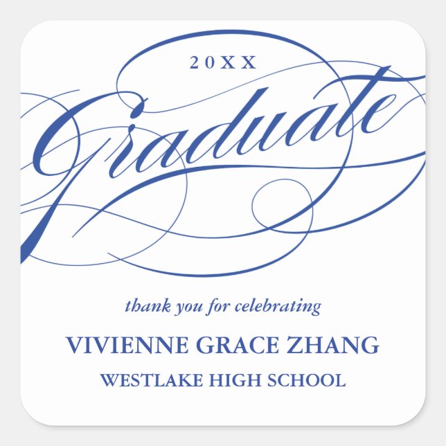 STYLISH ELEGANT SCRIPT GRADUATE DANK IHNEN STICKER (Vorderseite)