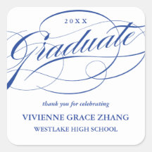 STYLISH ELEGANT SCRIPT GRADUATE DANK IHNEN STICKER