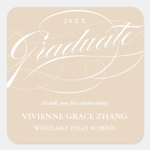 STYLISH ELEGANT SCRIPT GRADUATE DANK IHNEN STICKER