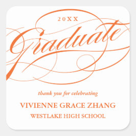 STYLISH ELEGANT SCRIPT GRADUATE DANK IHNEN STICKER