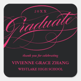 STYLISH ELEGANT SCRIPT GRADUATE DANK IHNEN STICKER