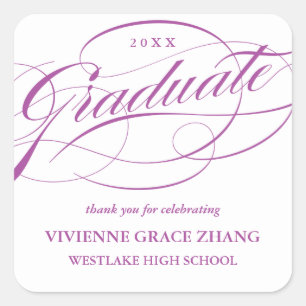 STYLISH ELEGANT SCRIPT GRADUATE DANK IHNEN STICKER