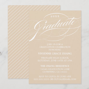 STYLISH ELEGANT SCRIPT GRADUATE PARTY EINLADUNG