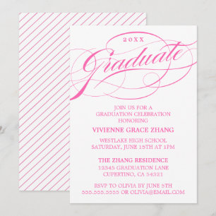 STYLISH ELEGANT SCRIPT GRADUATE PARTY EINLADUNG