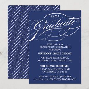 STYLISH ELEGANT SCRIPT GRADUATE PARTY EINLADUNG
