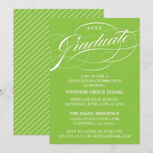 STYLISH ELEGANT SCRIPT GRADUATE PARTY EINLADUNG